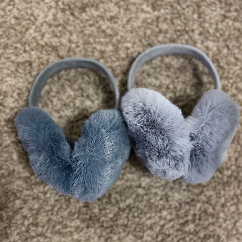 2 Pairs of Gray Adult Earmuffs light and dark!